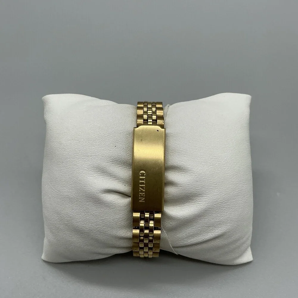 Citizen Womens Watch 25mm MOP Gold Tone Crystal Day Date New Battery 5.75